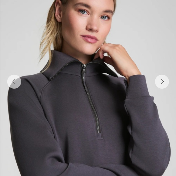 SPANX Dark Blue Quarter-Zip Top - Picture 6 of 7